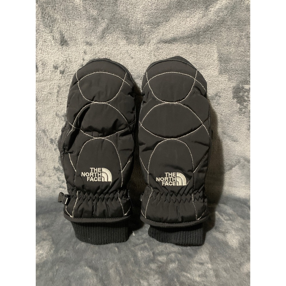 The North Face Mittens Womens S ASG2 Black Quilted Leather Palm Insulated Winter